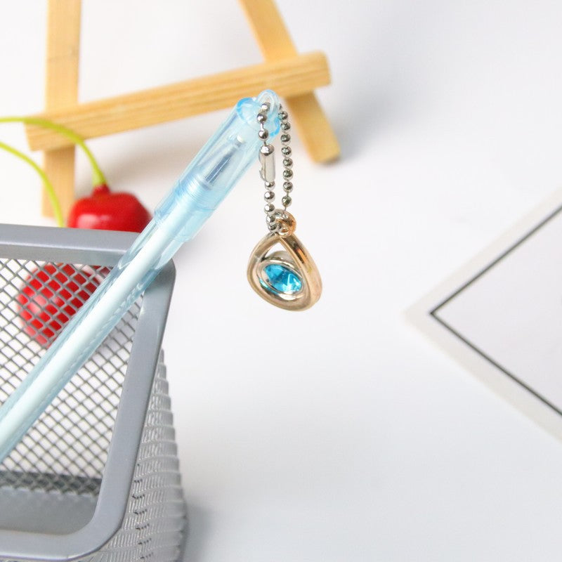 Wholesale Plastic Water Drop Gemstone Pendant Ballpoint Pen